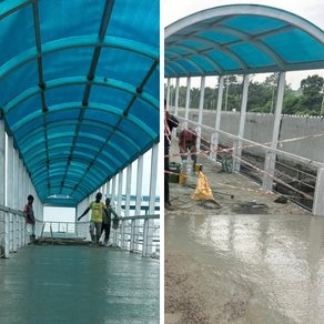 Polycarbonate Diamond Roll Installation at Hooghly Foot Over Bridge